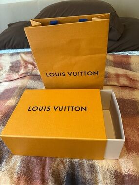 Louis Vuitton Bright Orange Gift Set with Black Logo